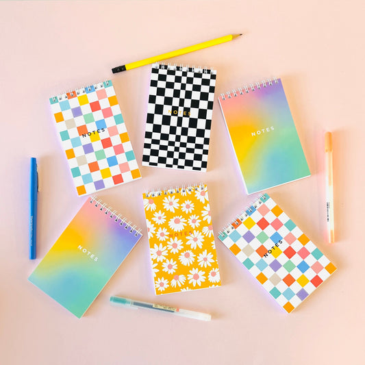 REPORTER NOTEBOOK - RAINBOW CHECKERBOARD Blank Pages
