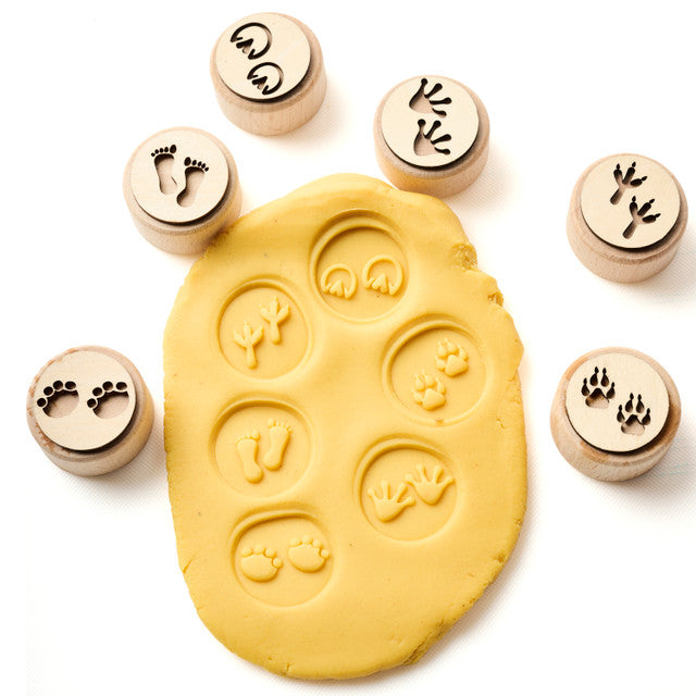 Animal Trackers | Wooden Dough Stampers – 6 Piece Eco-Friendly Set