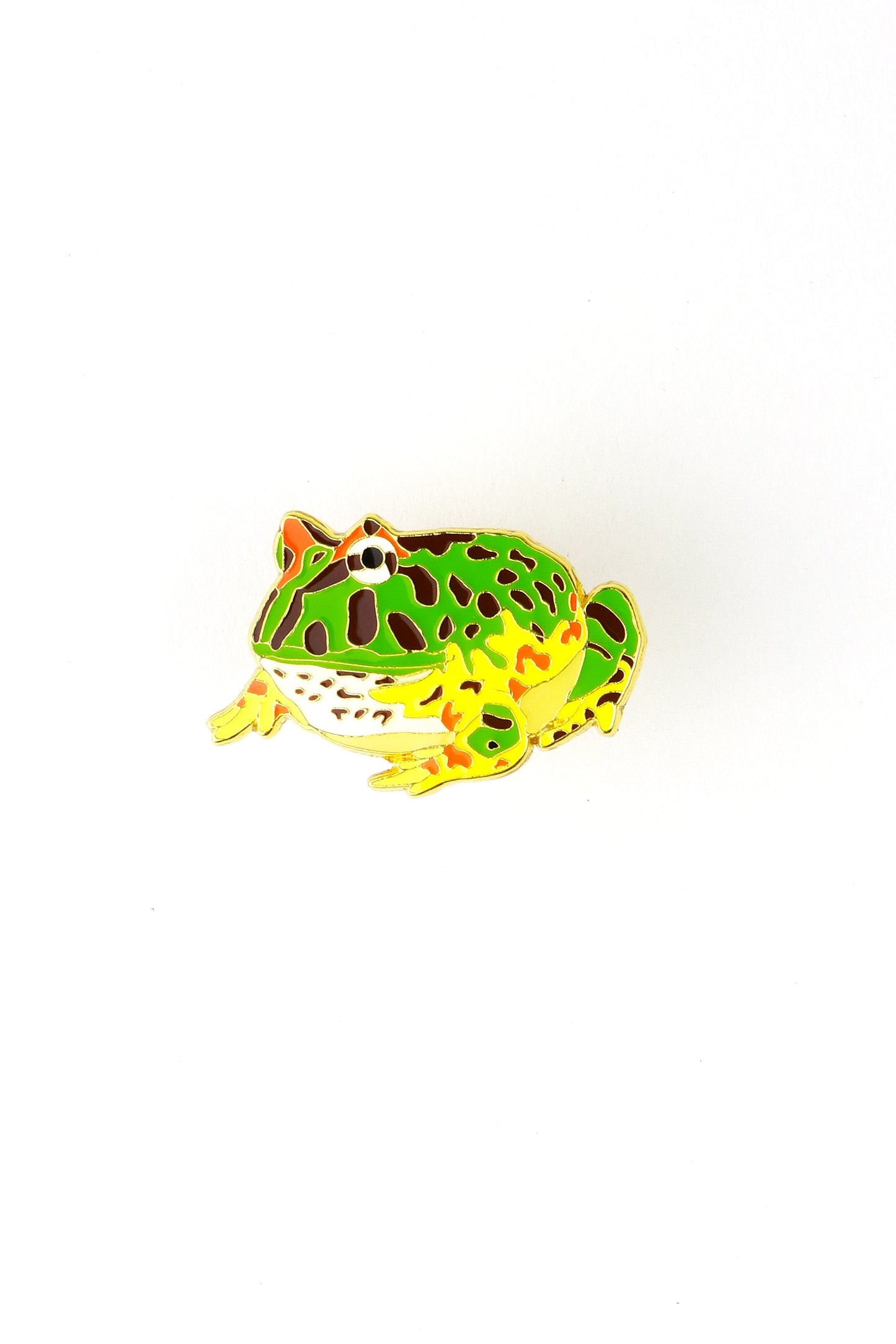 Surinam Horned Frog Enamel Pin (Ceratophrys cornuta)