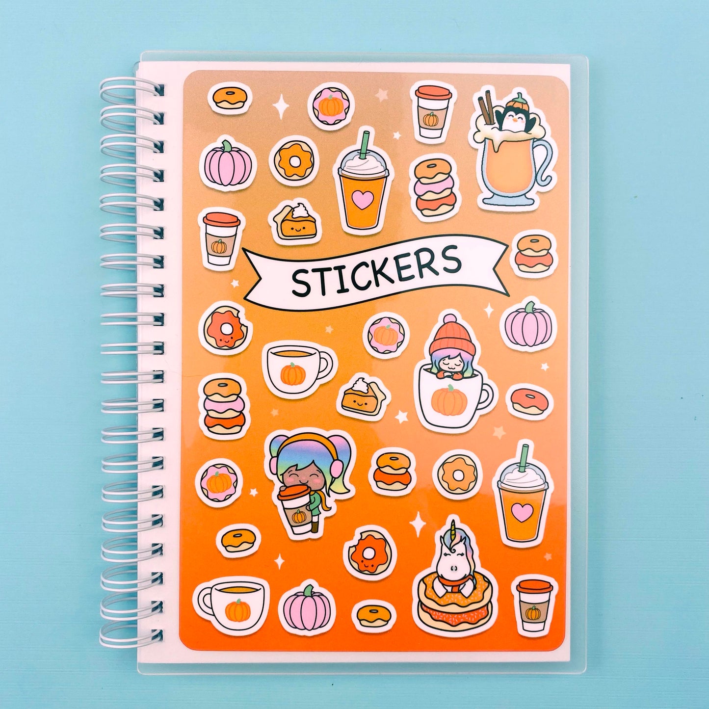 Pumpkin Spice Sticker Collage Reusable Sticker Book
