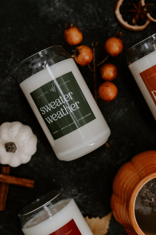 Sweater Weather - 16 oz Can Glass Candle