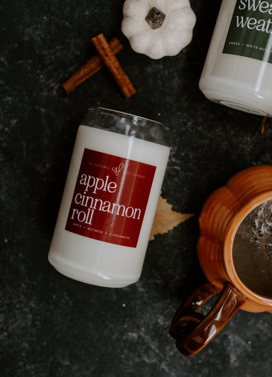 Apple Cinnamon Rolls - 16 oz Can Glass Candle