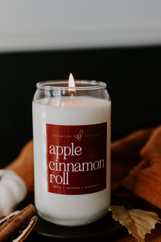 Apple Cinnamon Rolls - 16 oz Can Glass Candle