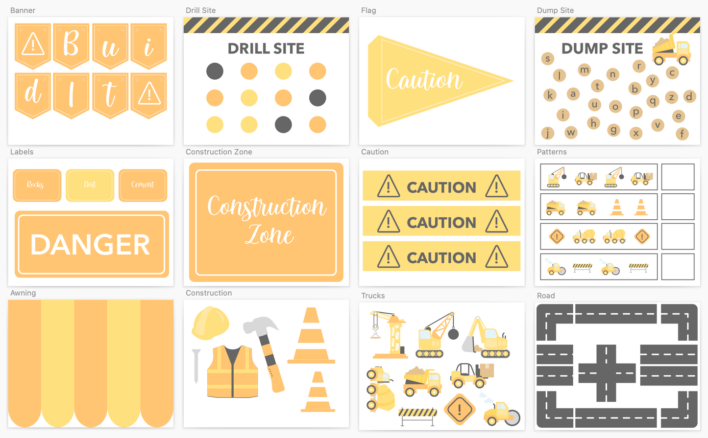 Construction Printable Dramatic Play Kit
