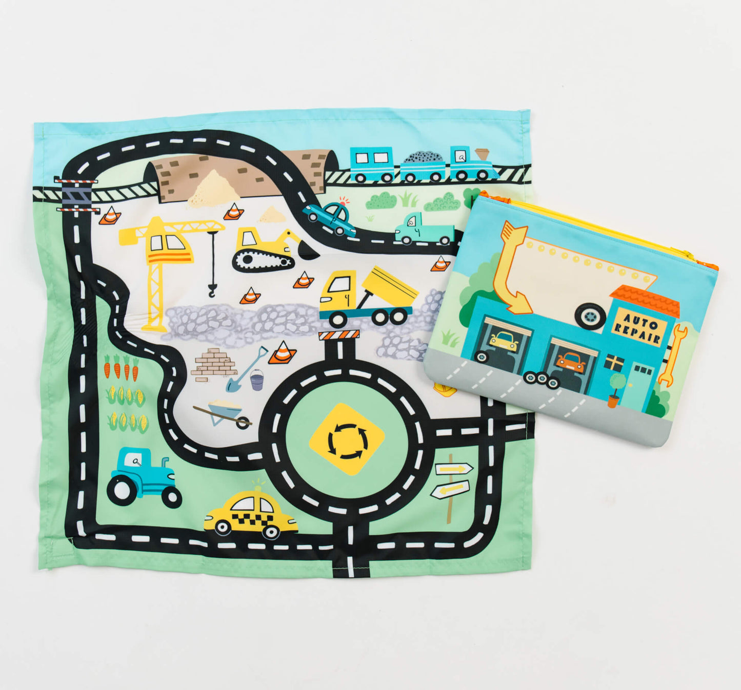 Toddler Toy Car Mat & Pouch: All-in-one Travel Entertainment!