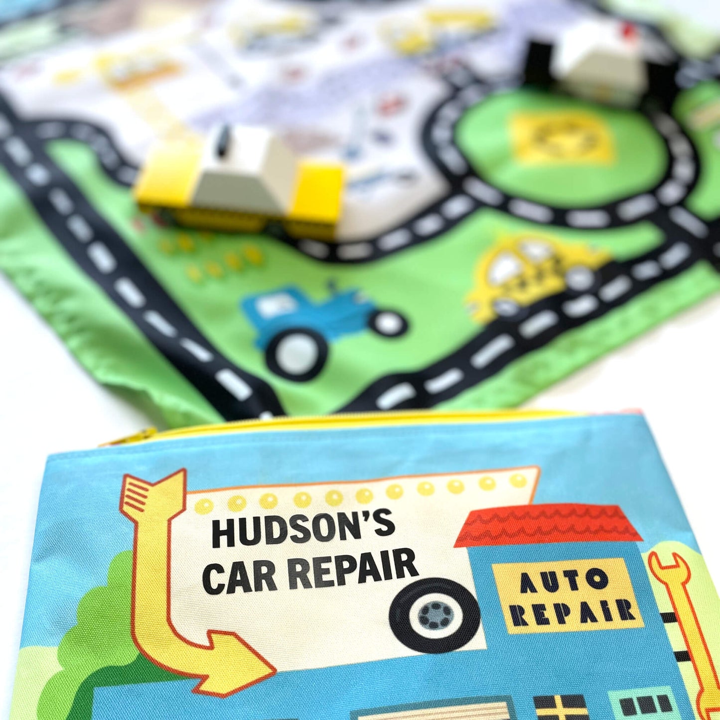 Toddler Toy Car Mat & Pouch: All-in-one Travel Entertainment!