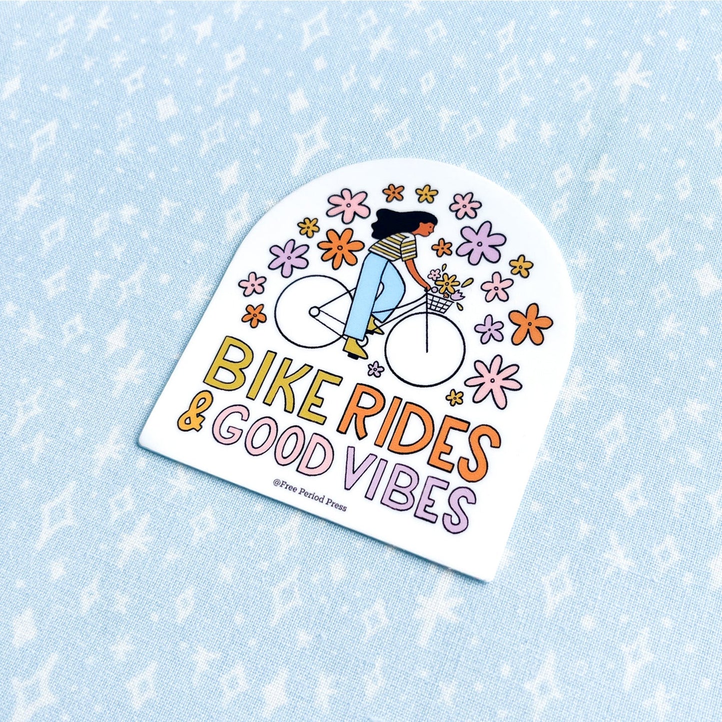 Bike Rides and Good Vibes Vinyl Decal Sticker