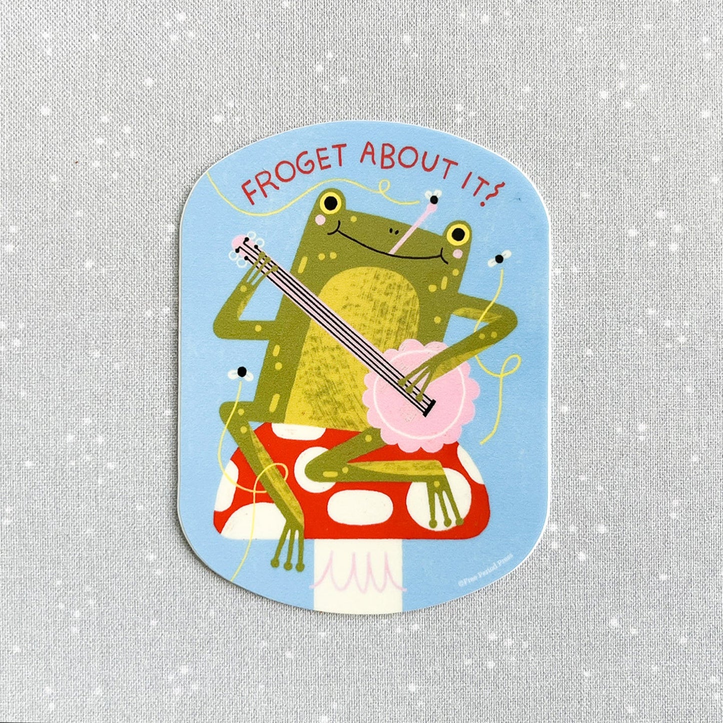 Froget About It Banjo Frog Vinyl Decal Sticker