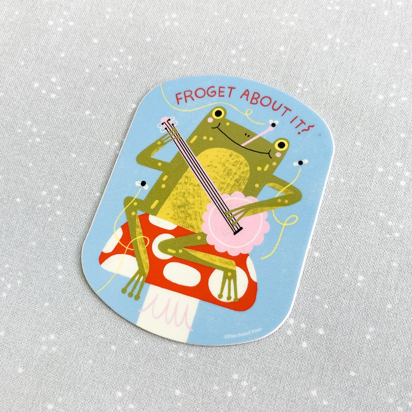 Froget About It Banjo Frog Vinyl Decal Sticker