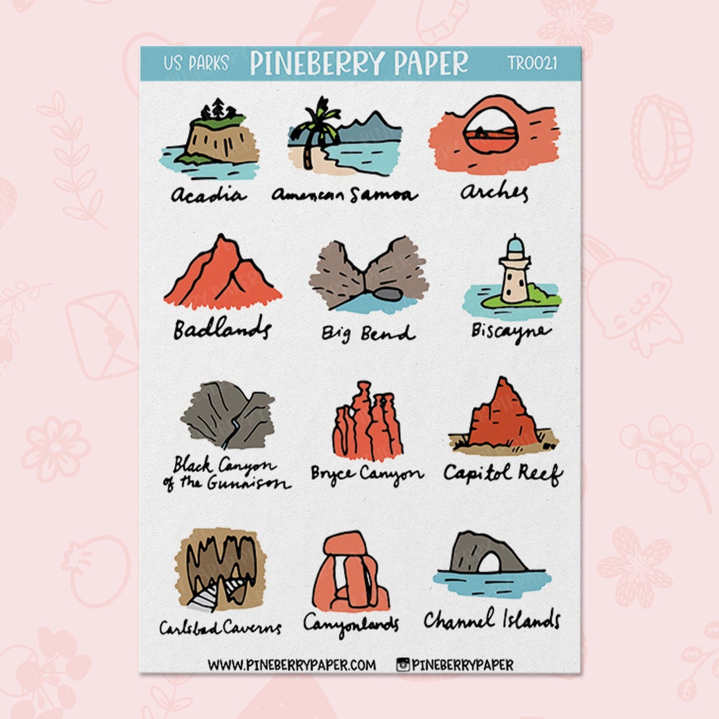 63 US National Parks | Waterproof Matte Sheet Set