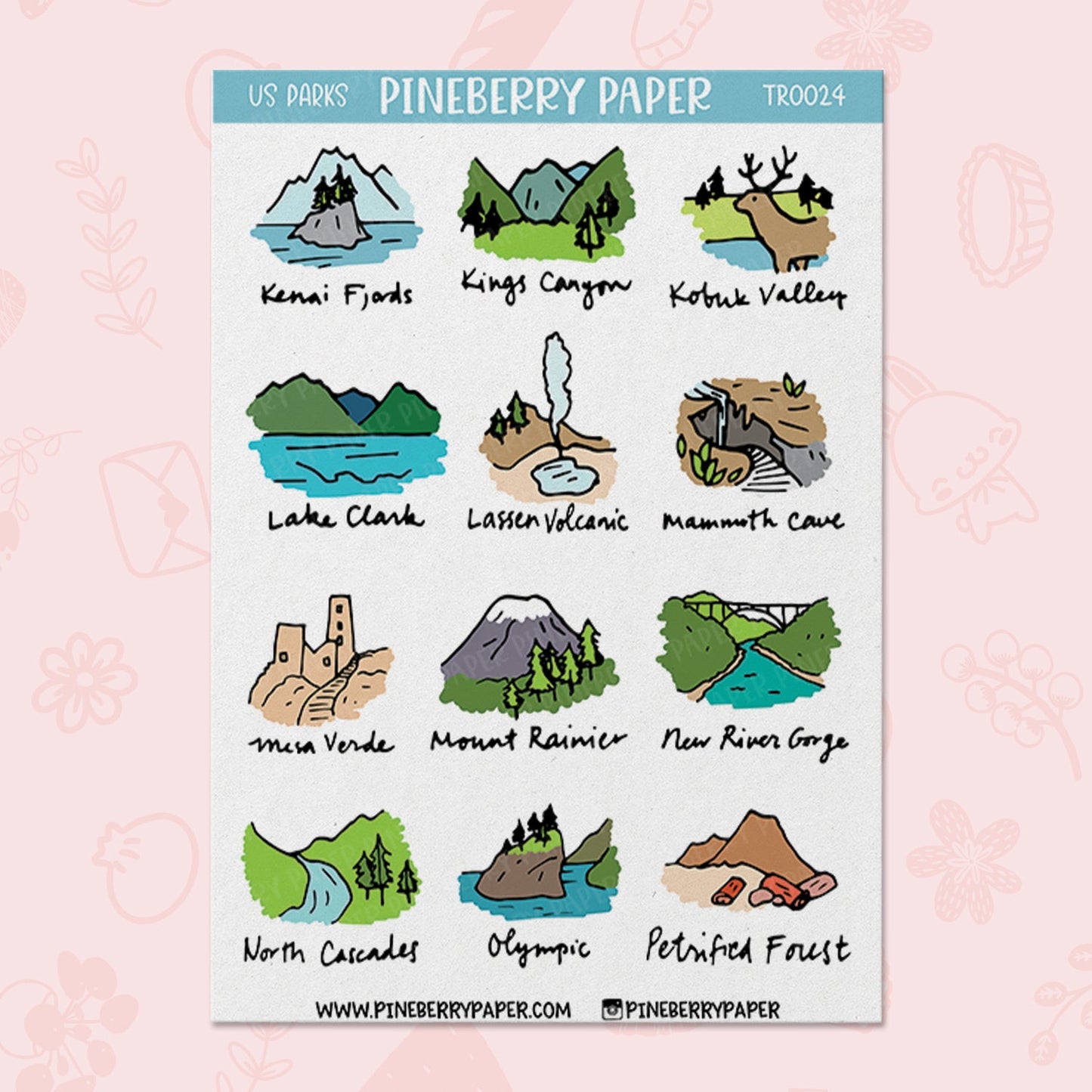 63 US National Parks | Waterproof Matte Sheet Set