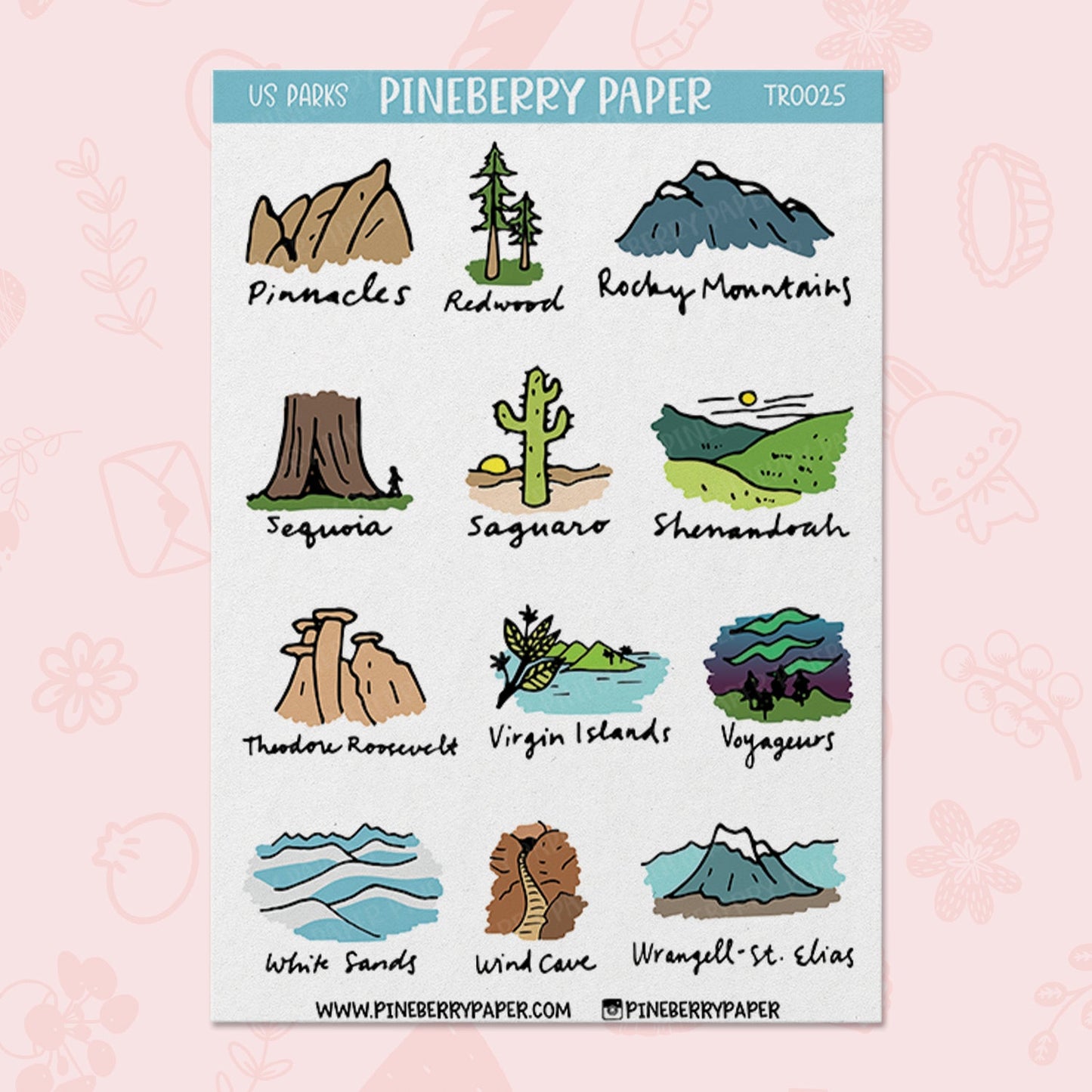 63 US National Parks | Waterproof Matte Sheet Set