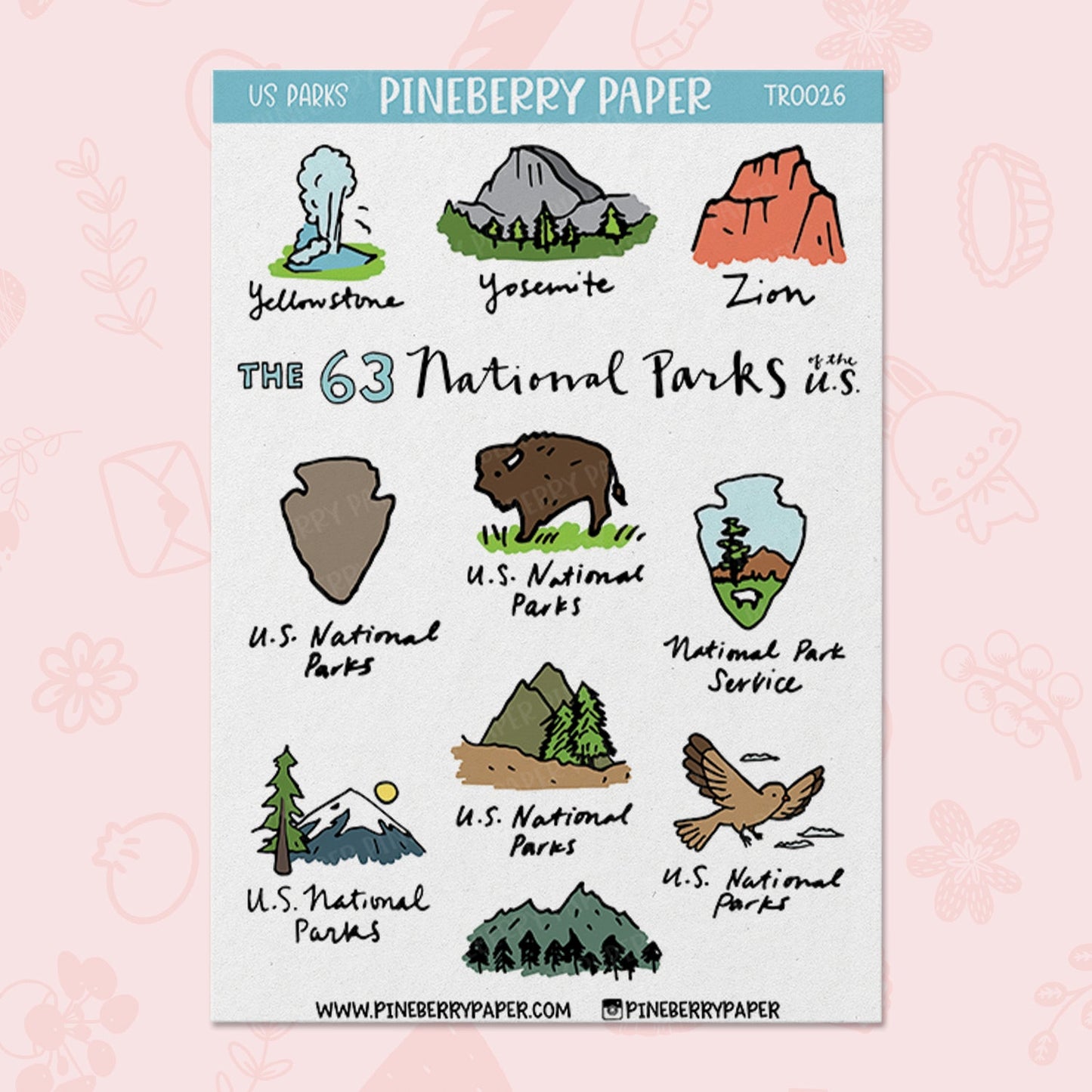 63 US National Parks | Waterproof Matte Sheet Set