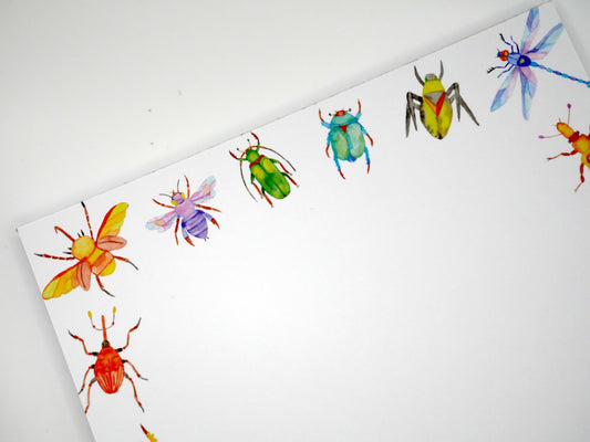 Artsy, Colorful Bugs & Insects 5x7" Notepad