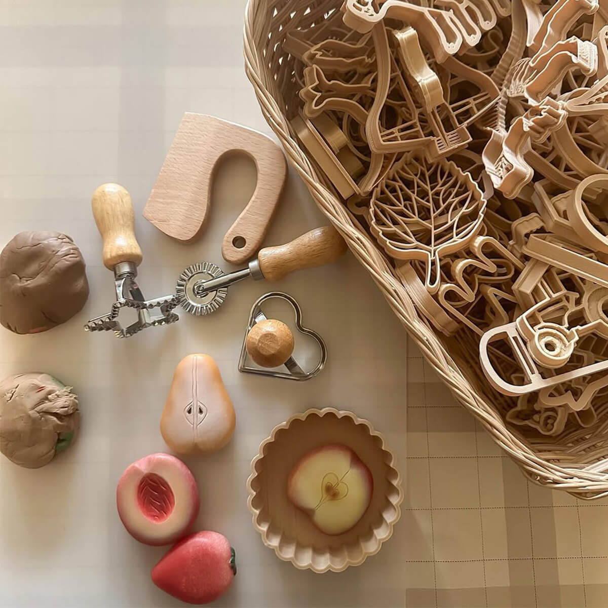 Eco-Dough Cookie Cutter Tool Set | Plastic-Free Play Tools – 3 Pieces