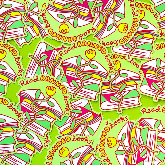 Read Banned Books Vinyl Sticker