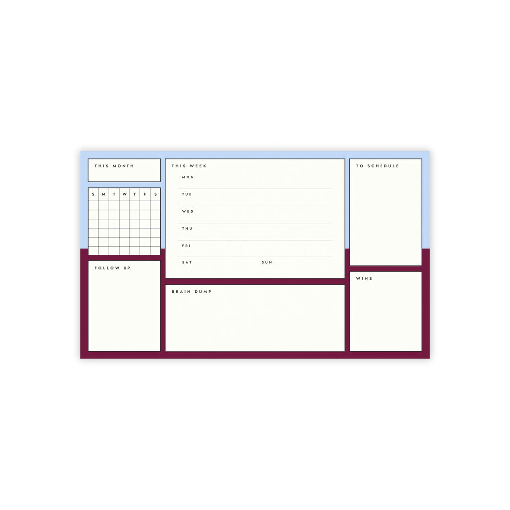 Post-it Note Pad — Weekly Planner & Daily Task Organizer (To-Do, Follow Up, Brain Dump)