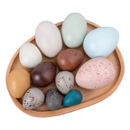 12-Piece Wooden Bird Eggs Set – Nature-Inspired Sensory & Pretend Play