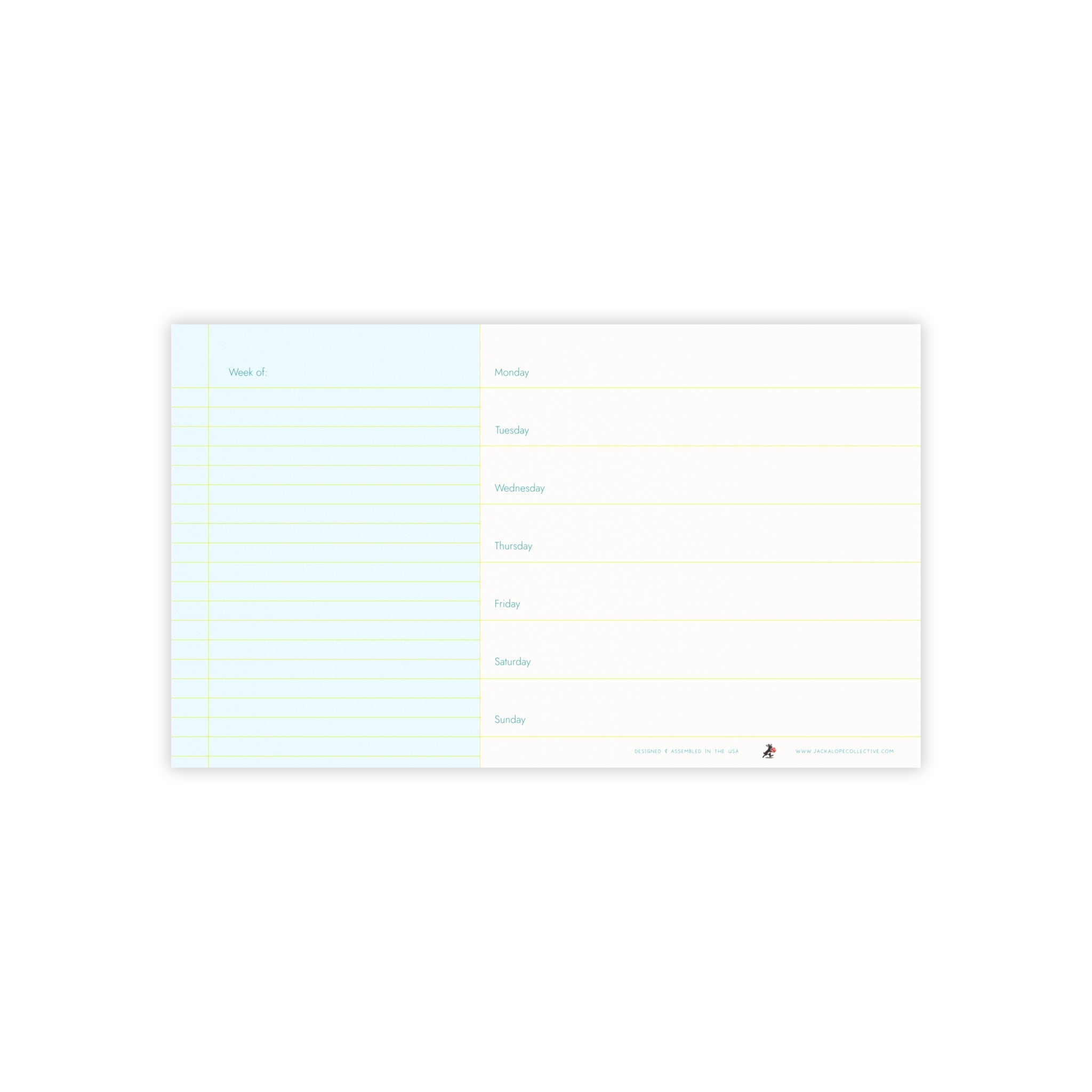 Weekly Planner Note Pad — Sky