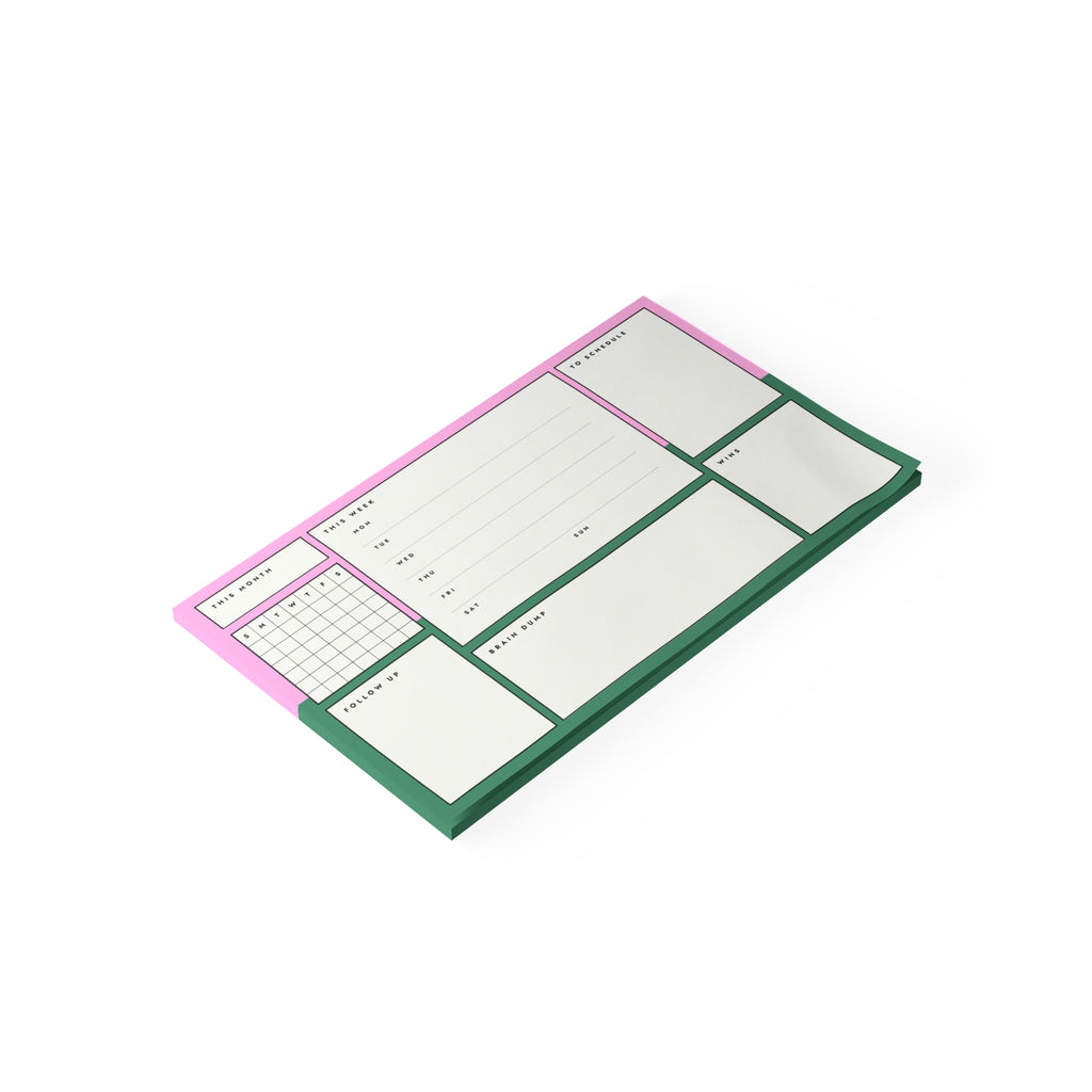 Post-it Note Pad — Weekly Planner & Daily Task Organizer (To-Do, Follow Up, Brain Dump)