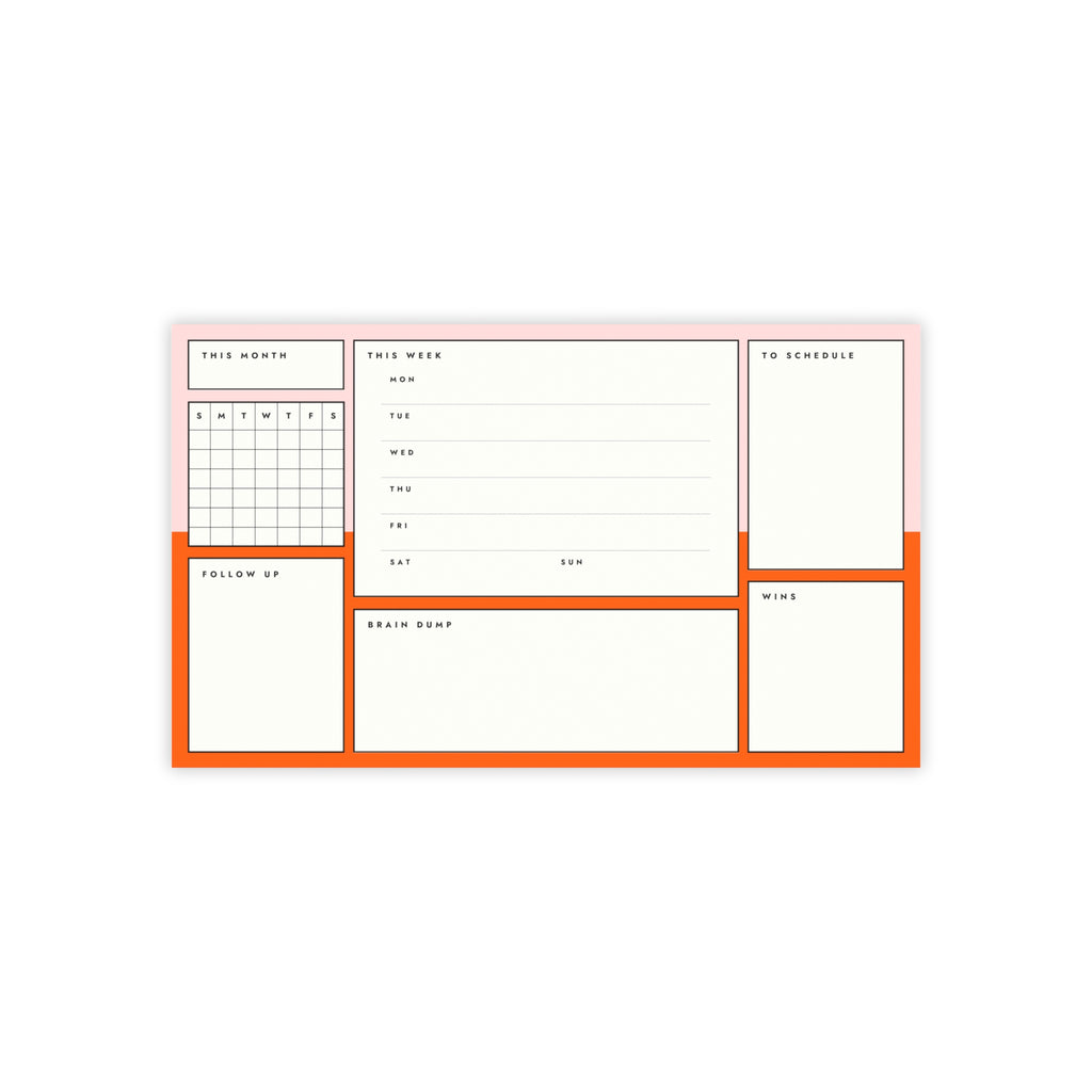 Post-it Note Pad — Weekly Planner & Daily Task Organizer (To-Do, Follow Up, Brain Dump)