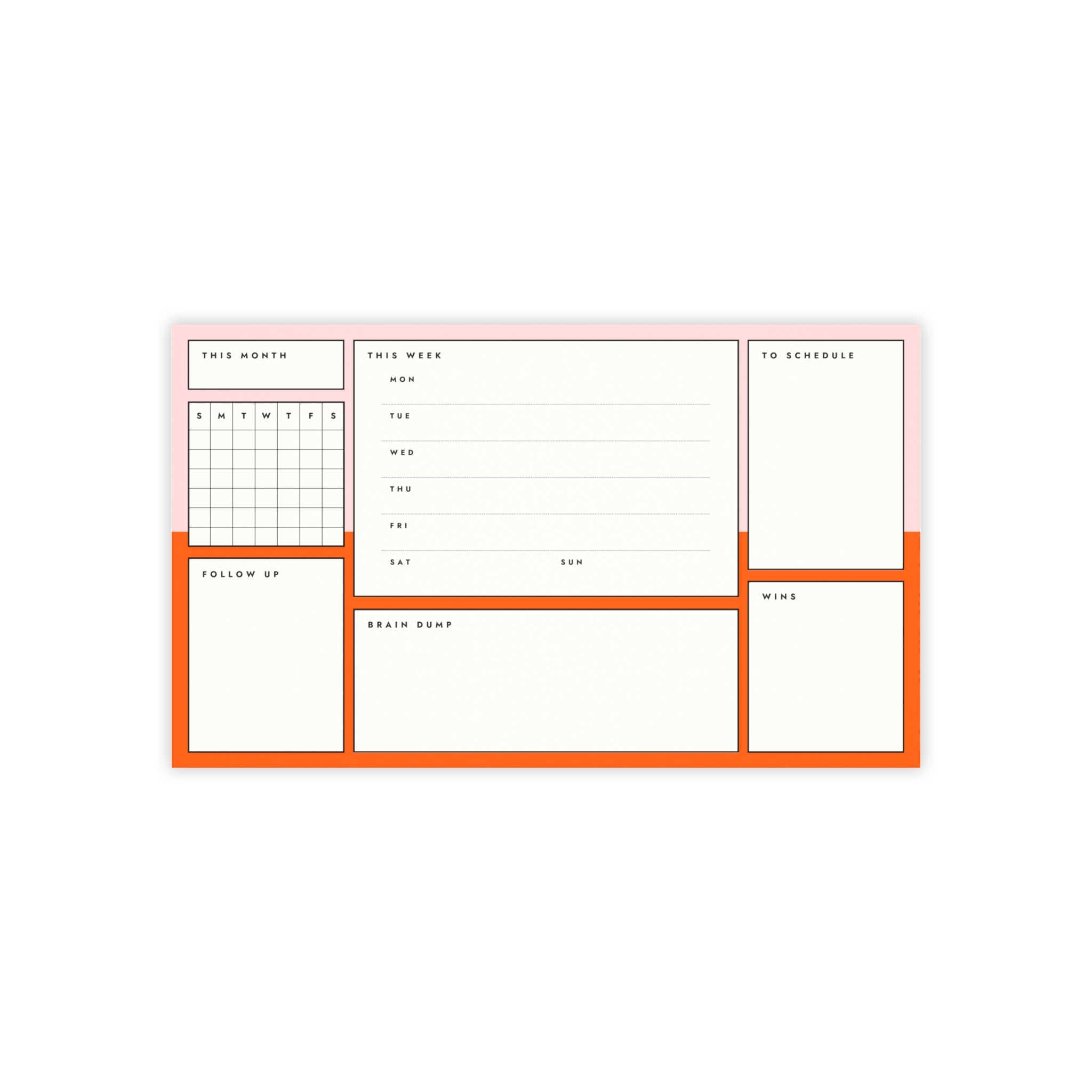 Post-it Note Pad — Weekly Planner & Daily Task Organizer (To-Do, Follow Up, Brain Dump)