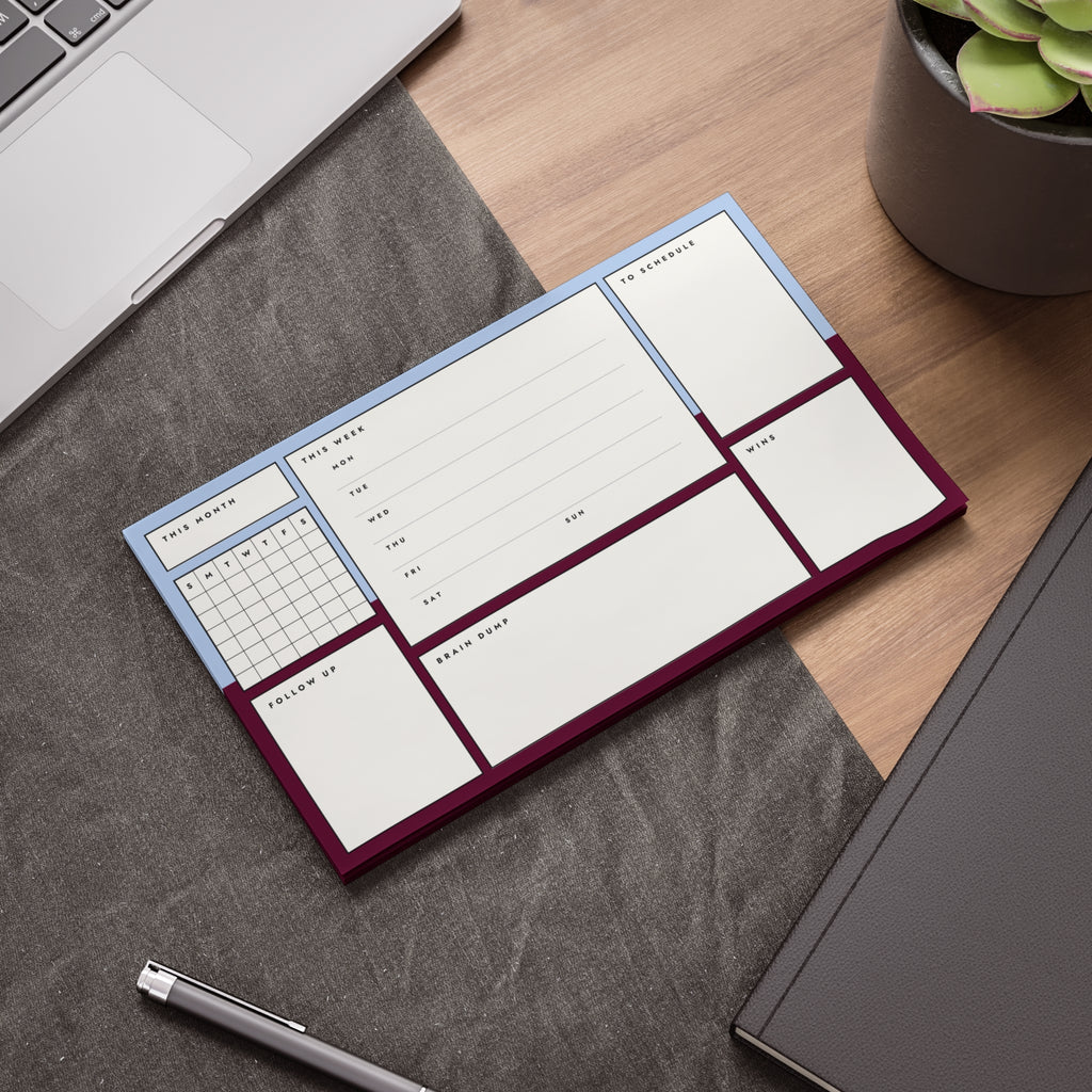 Post-it Note Pad — Weekly Planner & Daily Task Organizer (To-Do, Follow Up, Brain Dump)