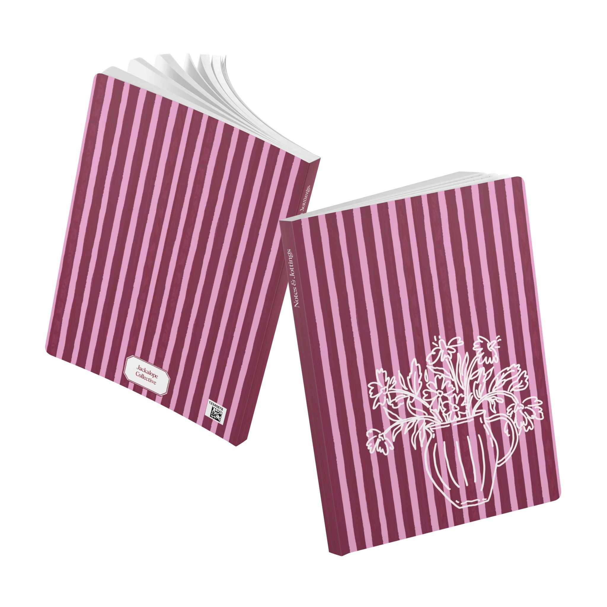 Floral Stripe Softcover Journal