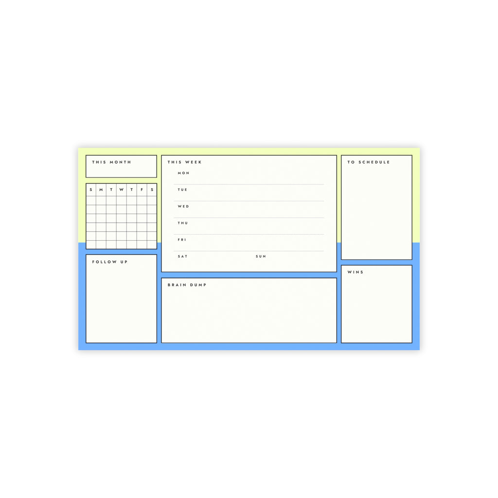 Post-it Note Pad — Weekly Planner & Daily Task Organizer (To-Do, Follow Up, Brain Dump)