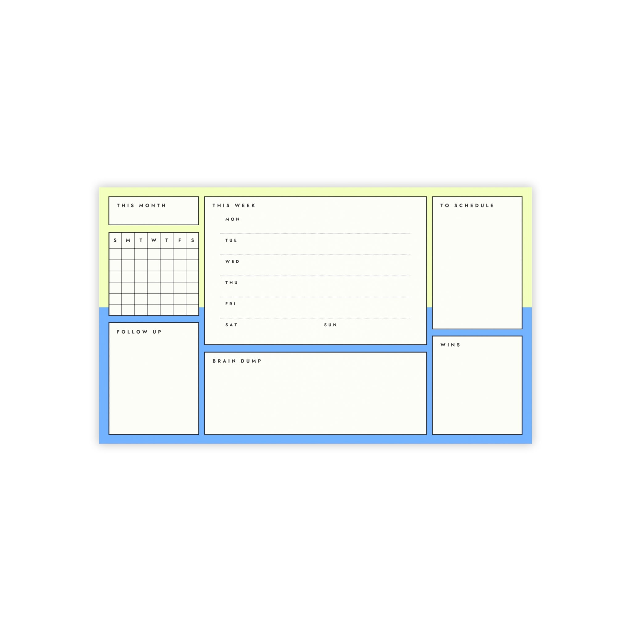 Post-it Note Pad — Weekly Planner & Daily Task Organizer (To-Do, Follow Up, Brain Dump)