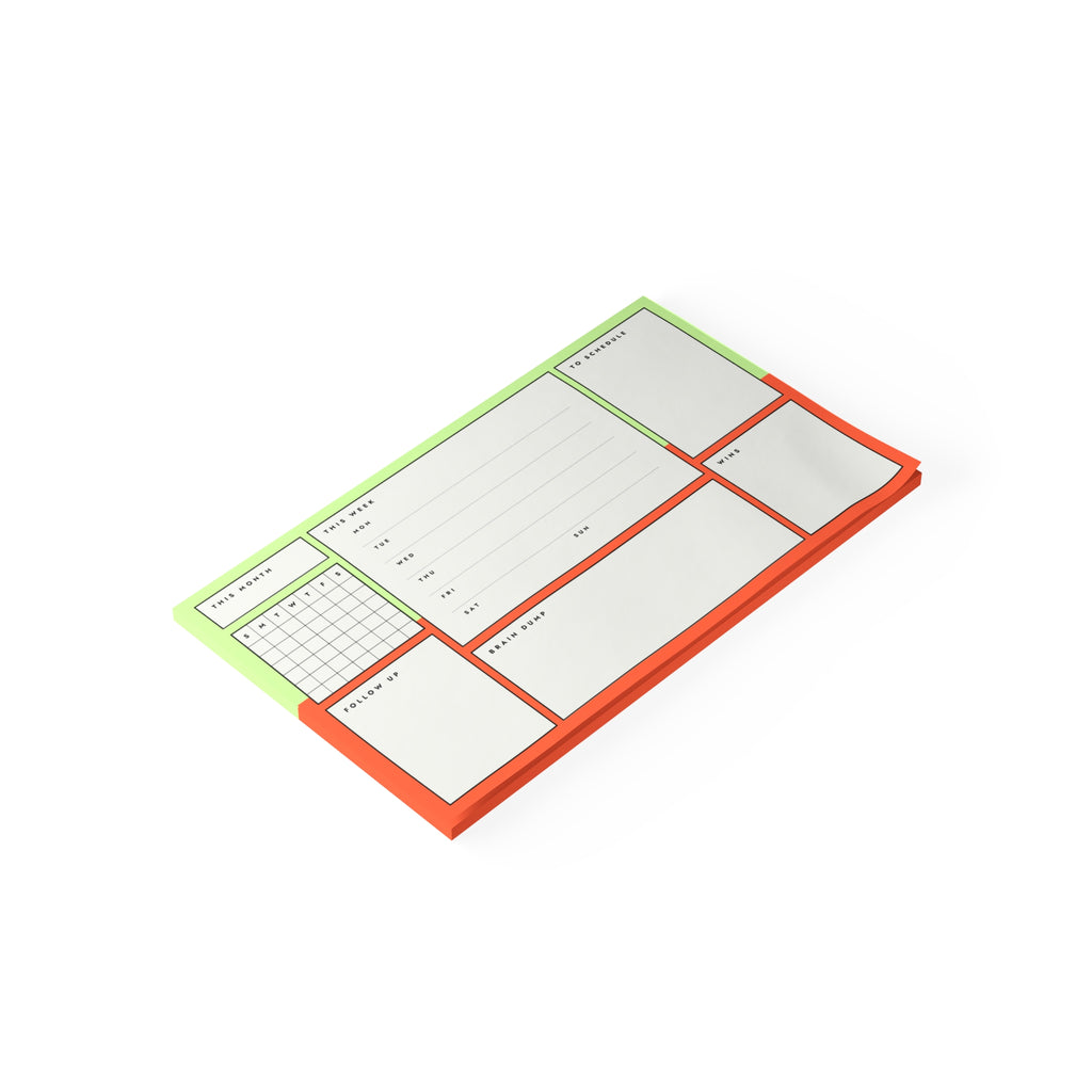 Post-it Note Pad — Weekly Planner & Daily Task Organizer (To-Do, Follow Up, Brain Dump)