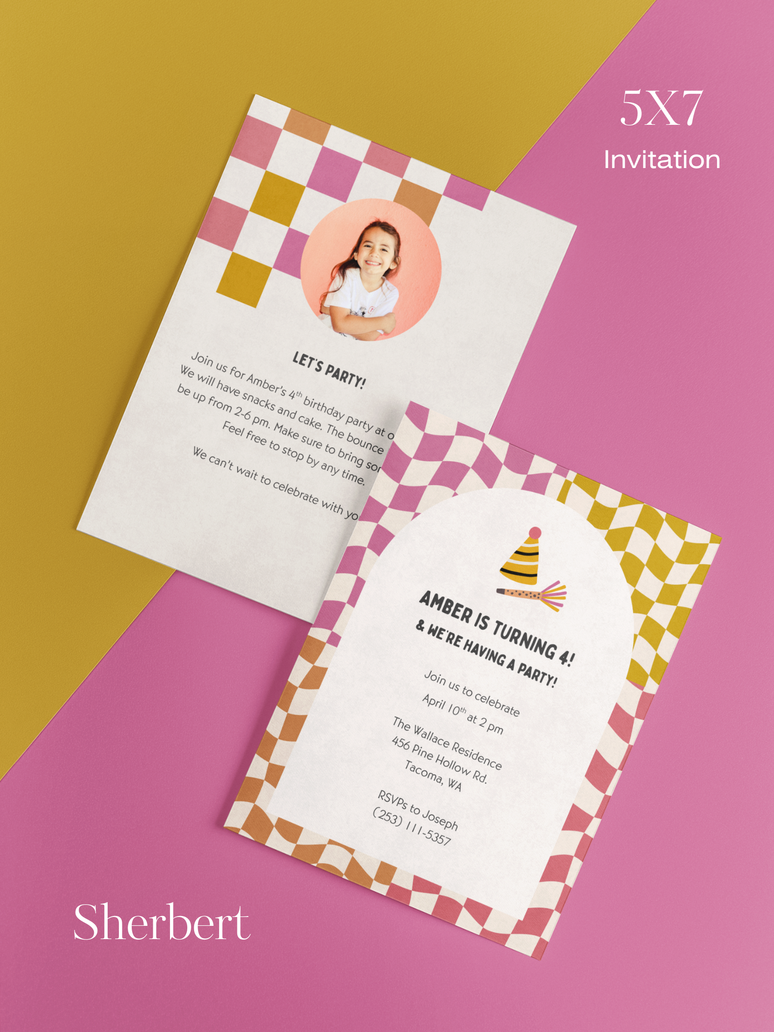 Checkered Invitation Suite | Personalized Digital Download