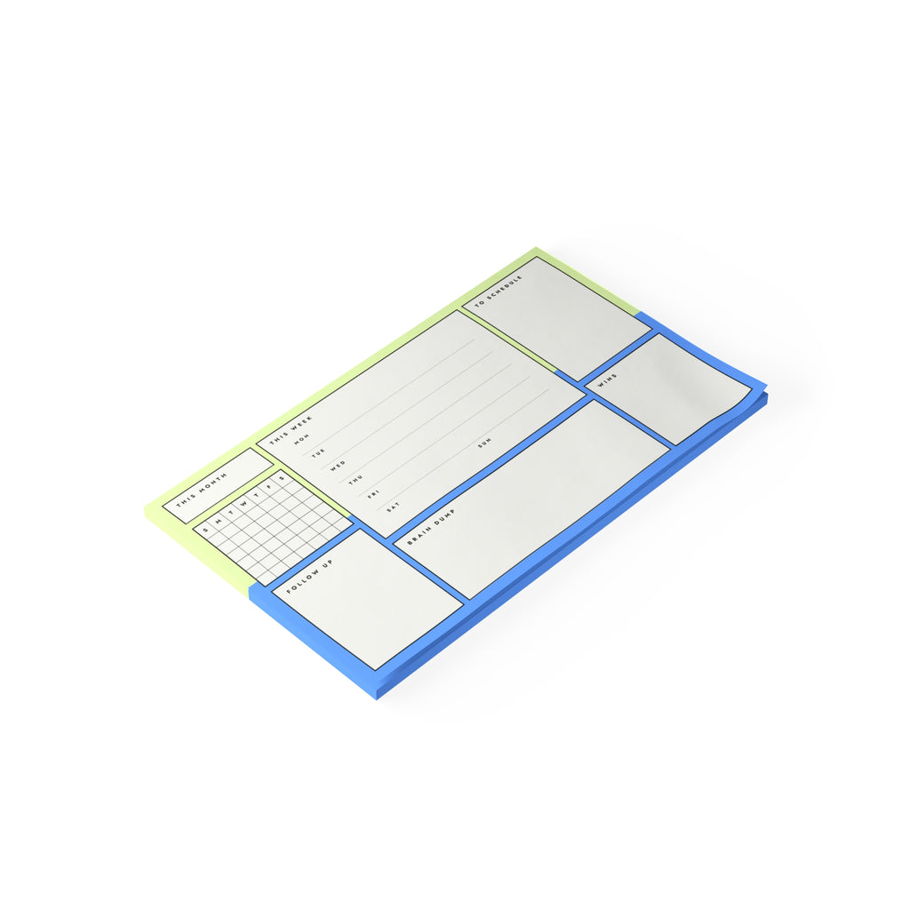 Post-it Note Pad — Weekly Planner & Daily Task Organizer (To-Do, Follow Up, Brain Dump)