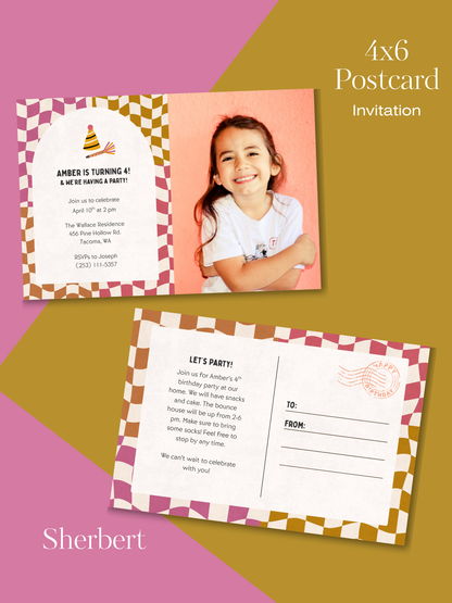 Checkered Invitation Suite | Personalized Digital Download