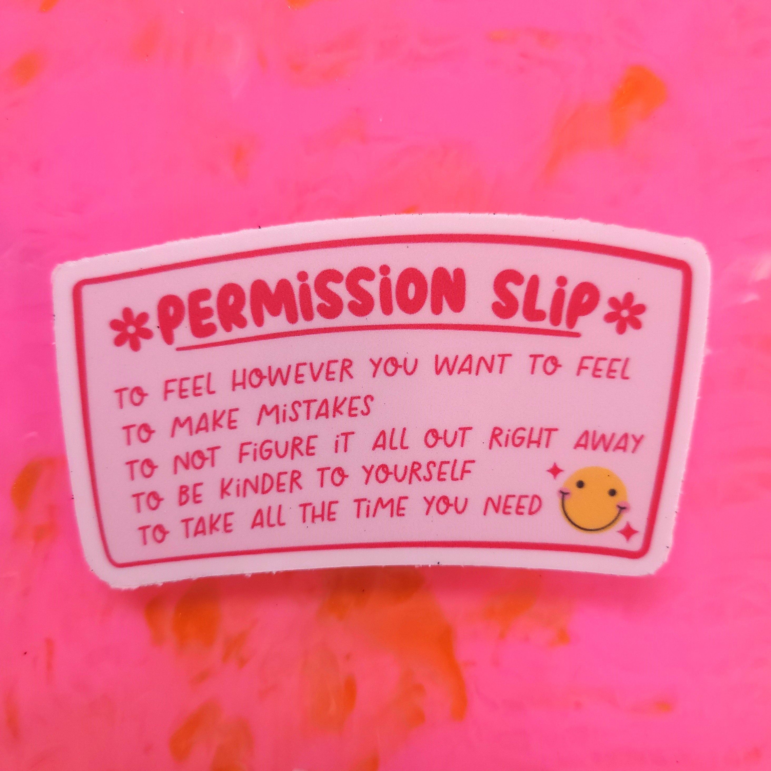 Self Care Permission Slip Sticker