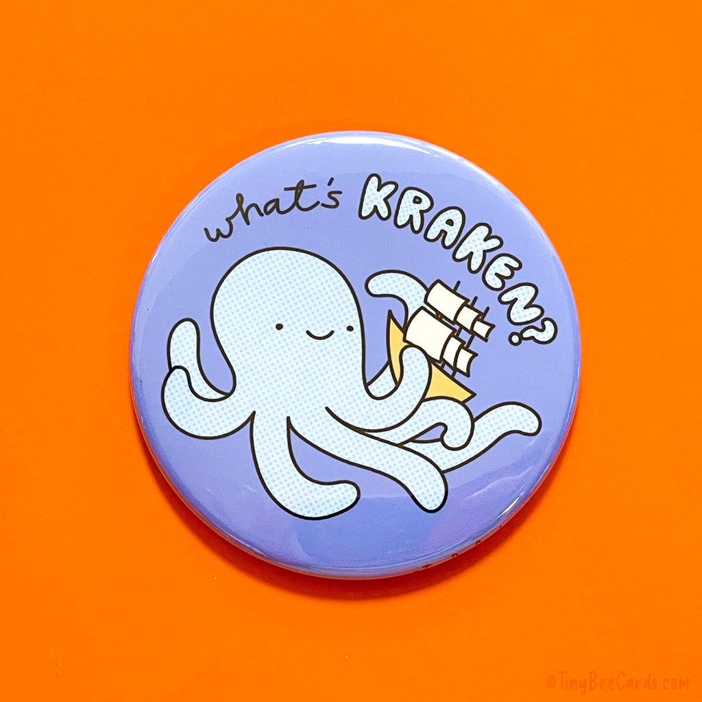 Funny Kraken Magnet or Pin