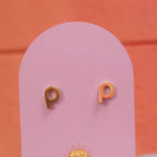 Initial Stud Earrings