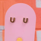 Initial Stud Earrings