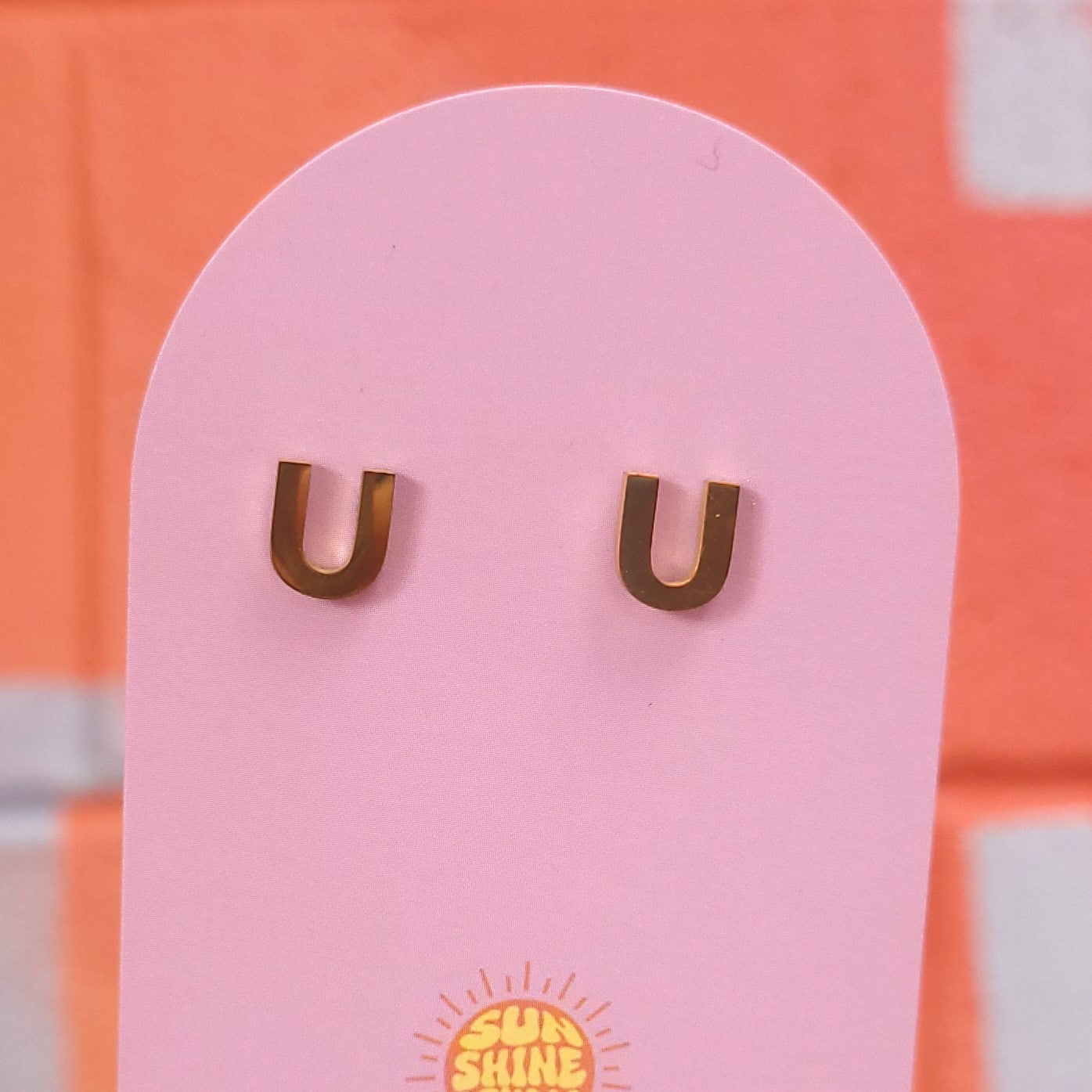 Initial Stud Earrings