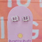 Open Book Tiny Stud Earrings