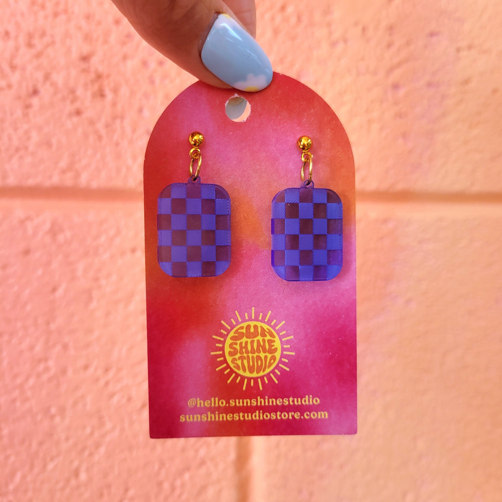 Checkered Charm Earrings