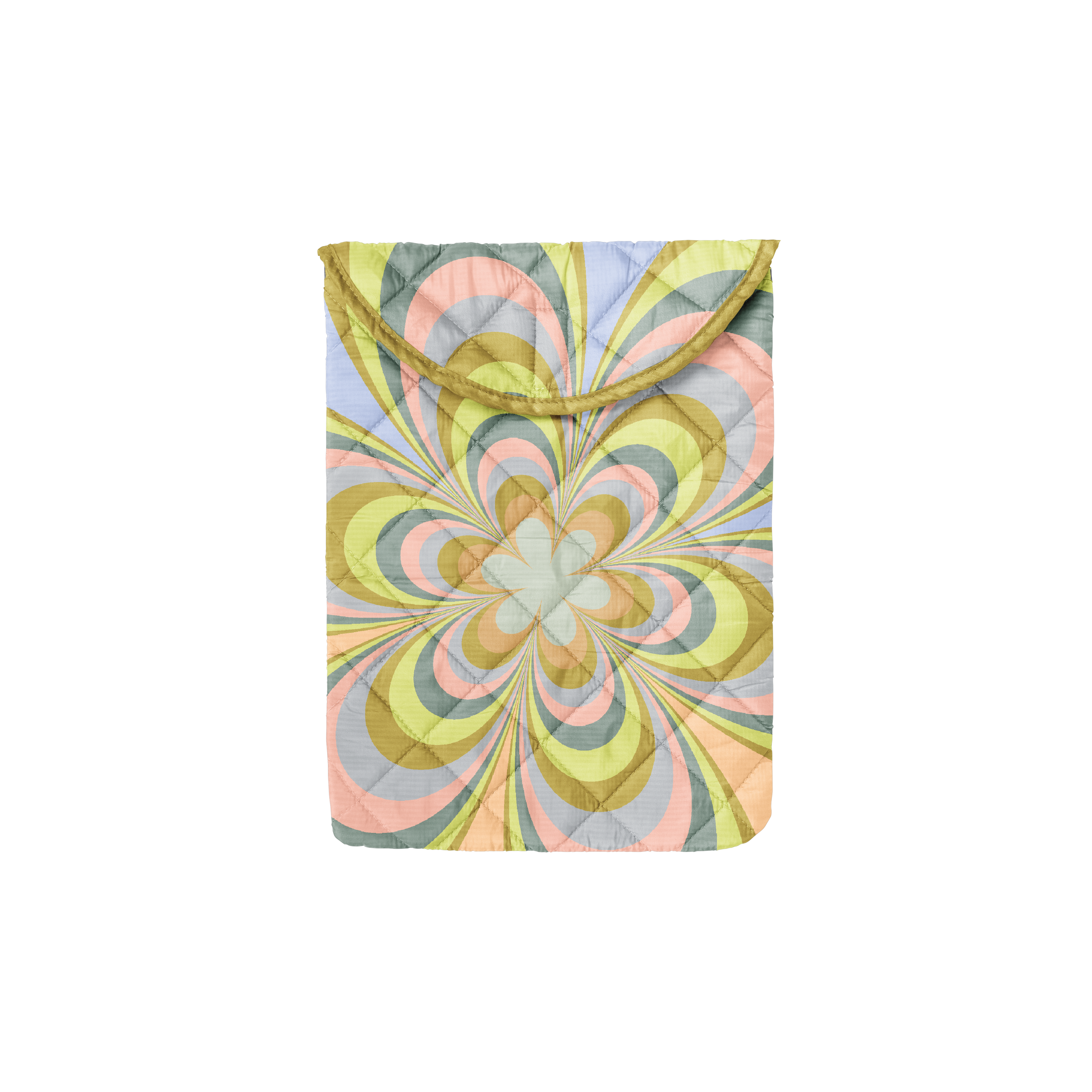 Kaleidoscope Floral Puffy Foldover Laptop Sleeve