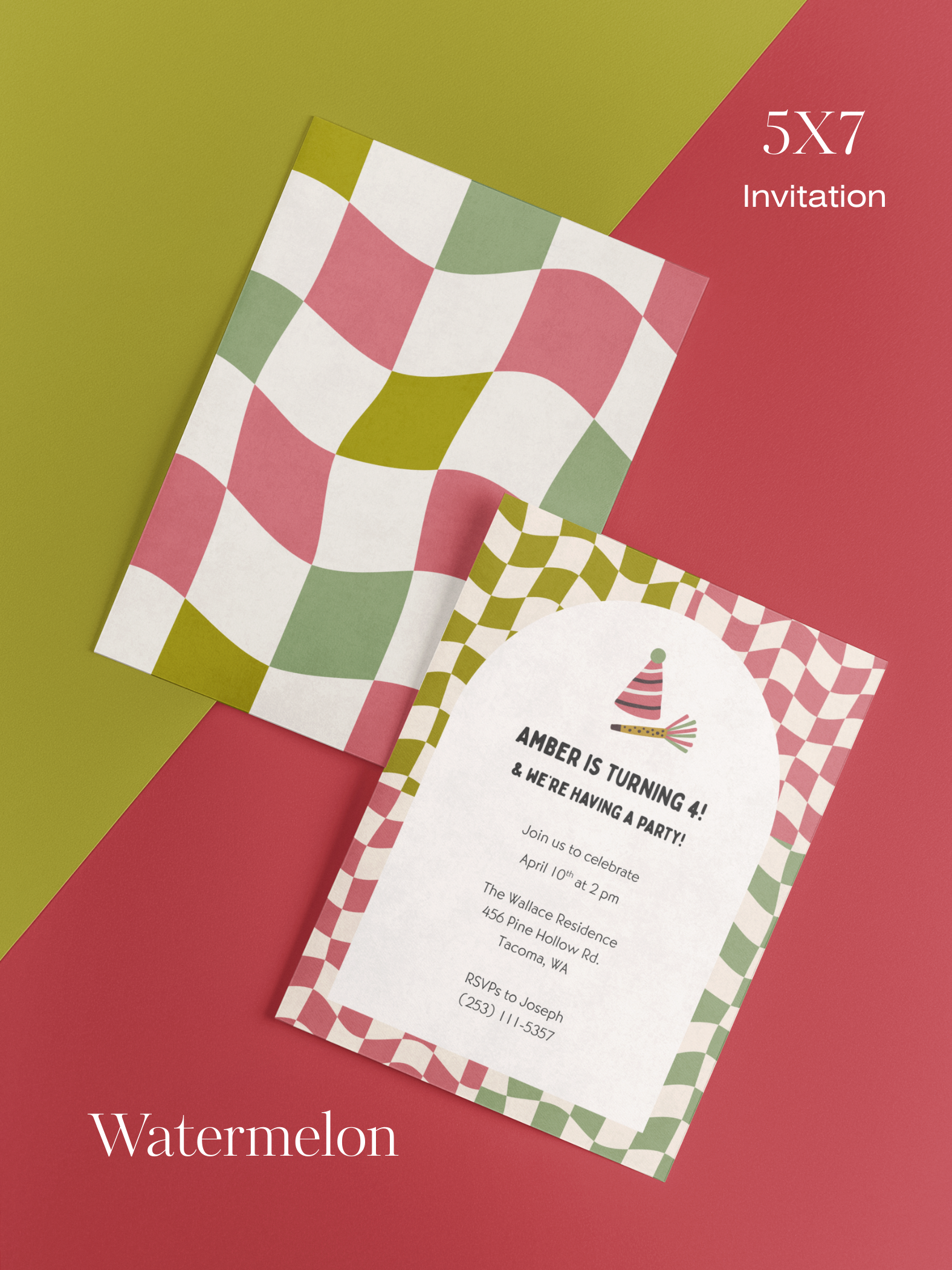 Checkered Invitation Suite | Personalized Digital Download