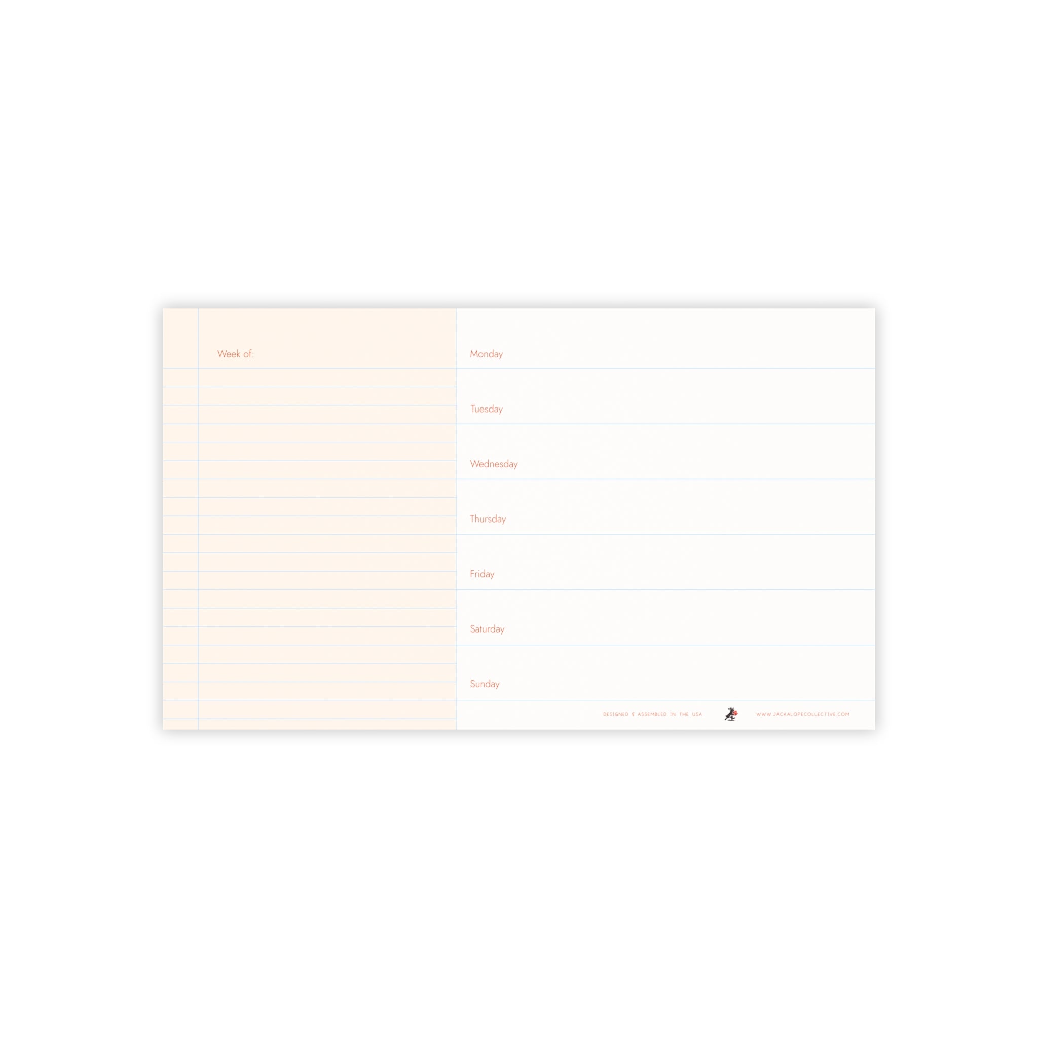 Weekly Planner Note Pad — Creamsicle