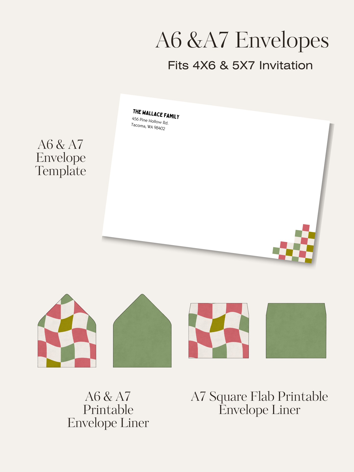 Checkered Invitation Suite | Personalized Digital Download