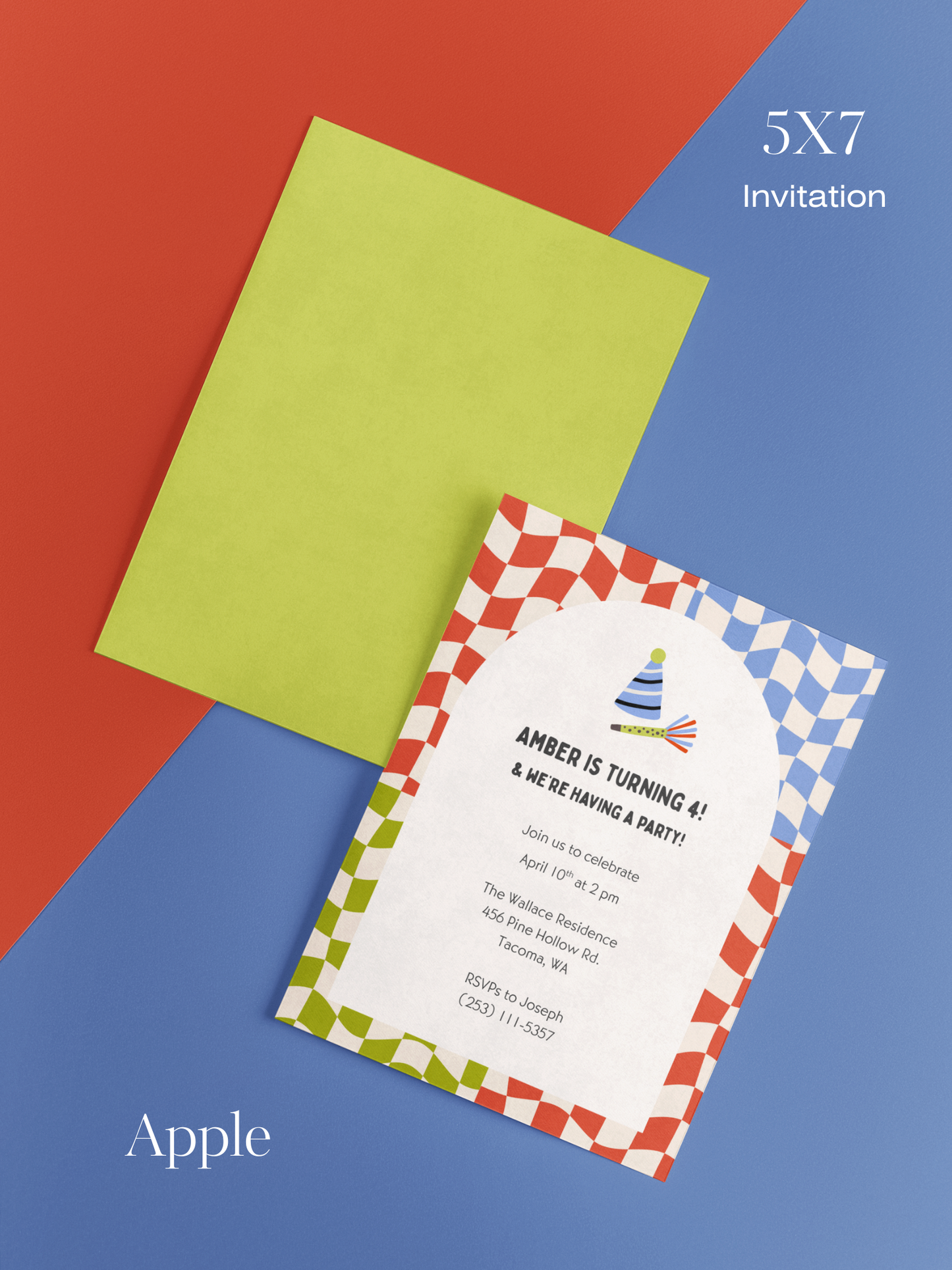 Checkered Invitation Suite | Personalized Digital Download