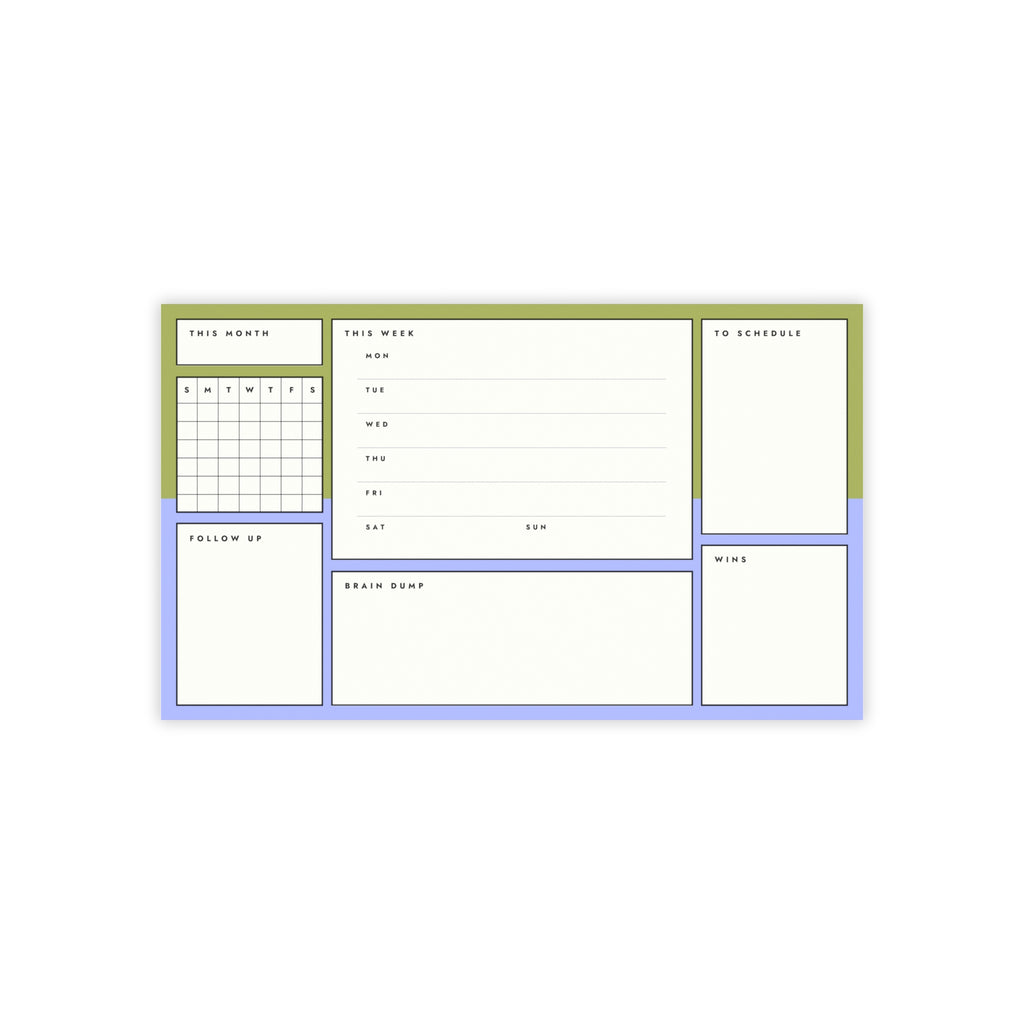 Post-it Note Pad — Weekly Planner & Daily Task Organizer (To-Do, Follow Up, Brain Dump)