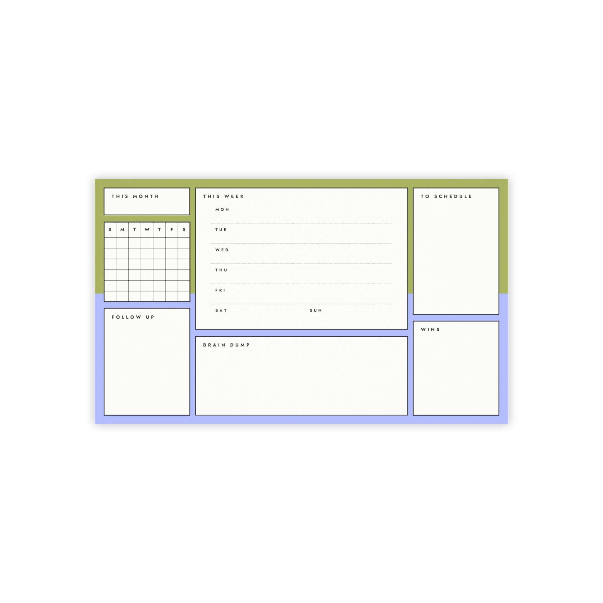 Post-it Note Pad — Weekly Planner & Daily Task Organizer (To-Do, Follow Up, Brain Dump)