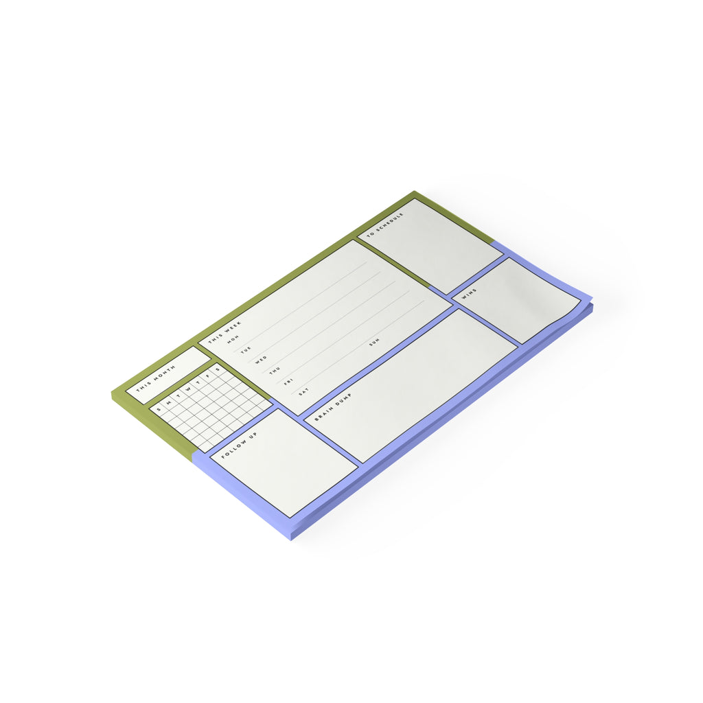 Post-it Note Pad — Weekly Planner & Daily Task Organizer (To-Do, Follow Up, Brain Dump)