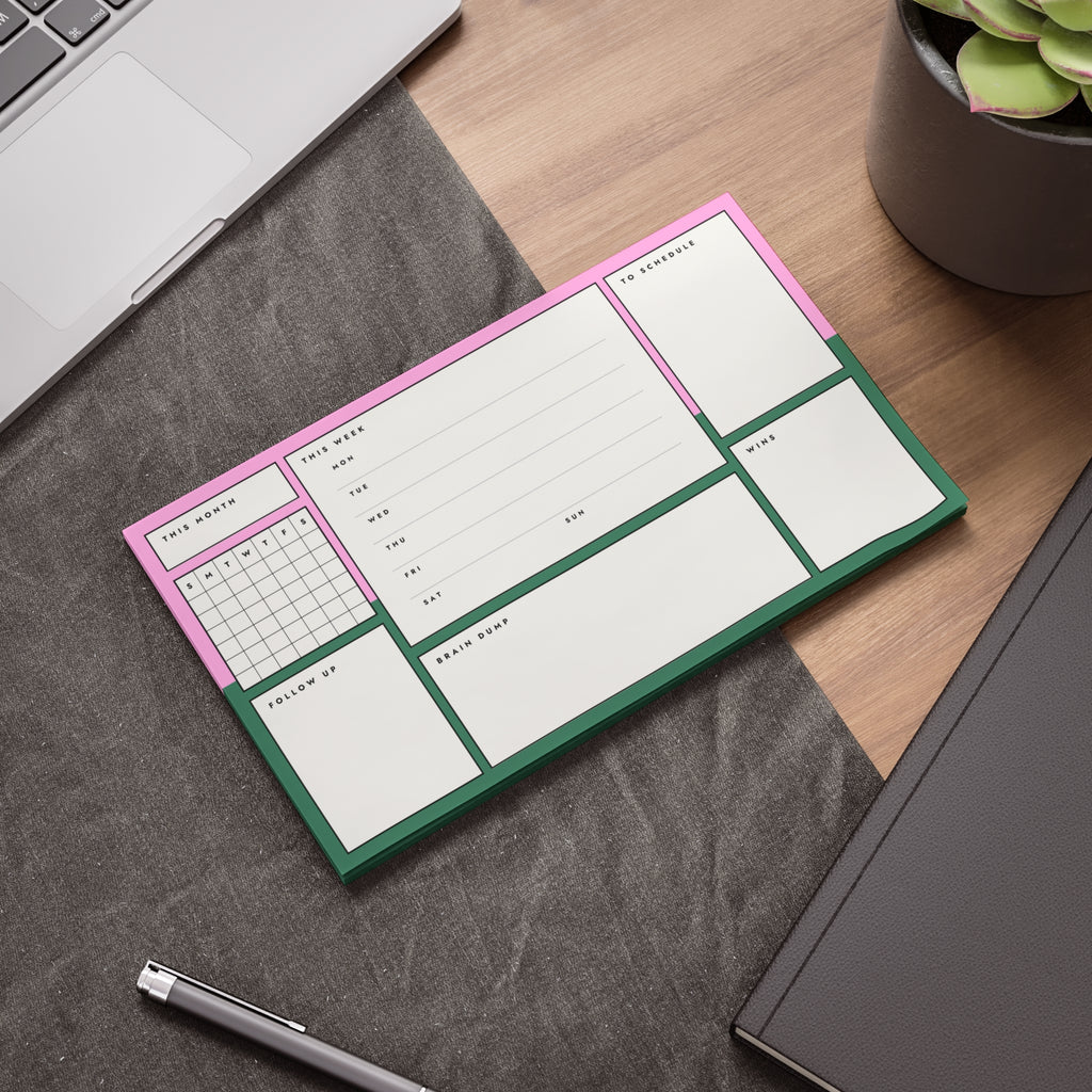 Post-it Note Pad — Weekly Planner & Daily Task Organizer (To-Do, Follow Up, Brain Dump)